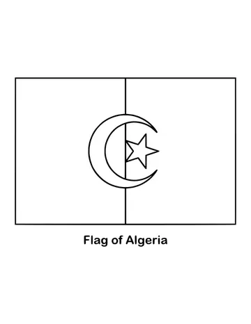 Outline of the flag of Algeria to color