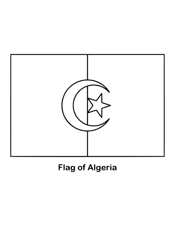 Outline of the flag of Algeria to color