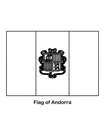 Outline of the flag of Andorra to color