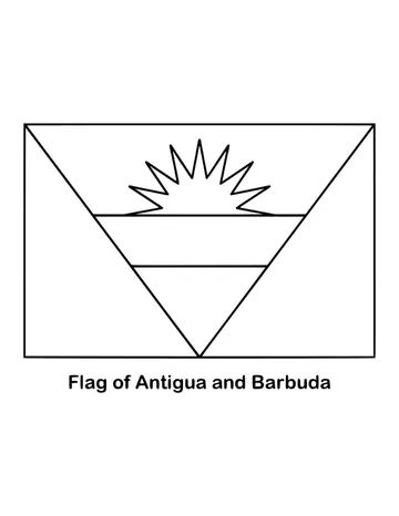 Outline of the flag of Antigua and Barbuda to color