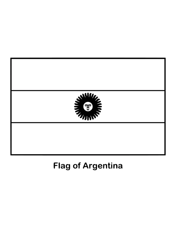 Outline of the flag of Argentina to color