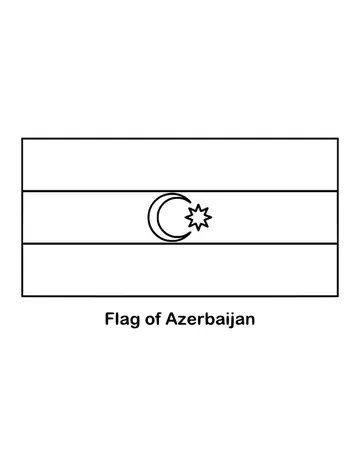 Outline of the flag of Azerbaijan to color