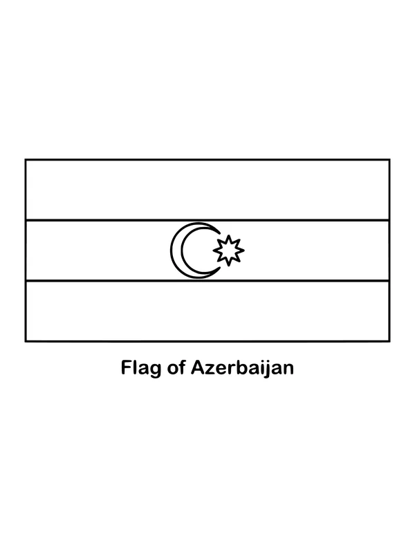 Outline of the flag of Azerbaijan to color