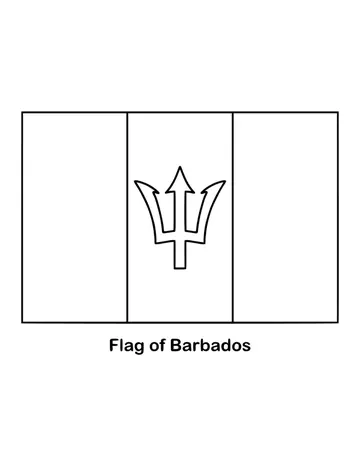 Outline of the flag of Barbados to color