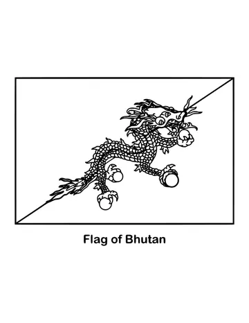Outline of the flag of Bhutan to color