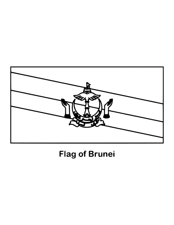 Outline of the flag of Brunei to color
