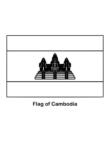 Outline of the flag of Cambodia to color