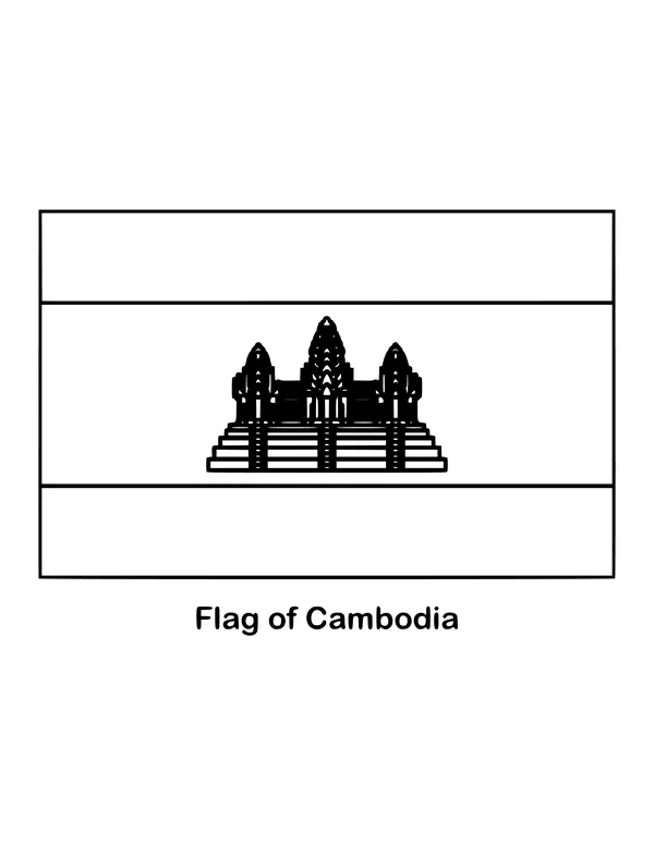 Outline of the flag of Cambodia to color