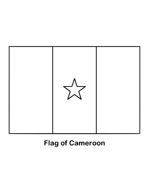 Outline of the flag of Cameroon to color