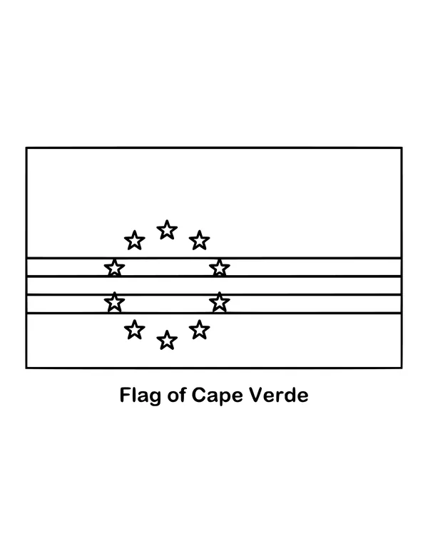 Outline of the flag of Cape Verde to color