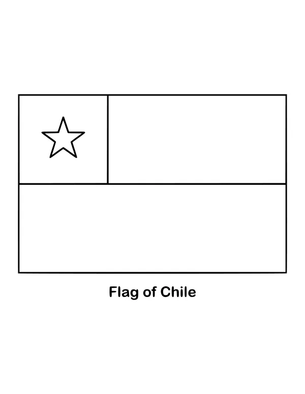 Outline of the flag of Chile to color