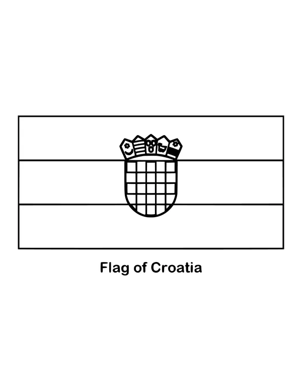 Outline of the flag of Croatia to color