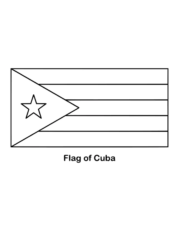 Outline of the flag of Cuba to color