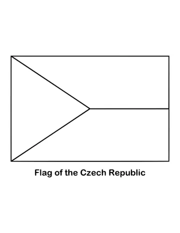 Outline of the flag of the Czech Republic to color