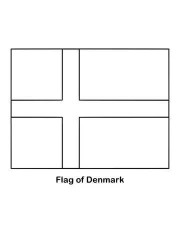 Outline of the flag of Denmark to color