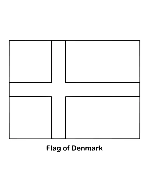Outline of the flag of Denmark to color