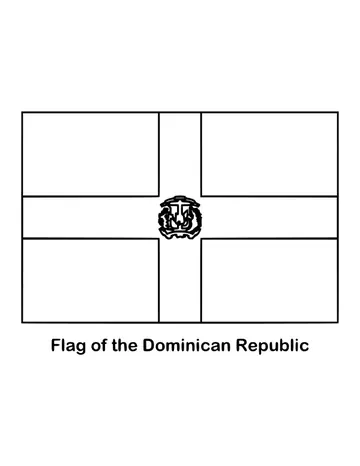 Outline of the flag of the Dominican Republic to color