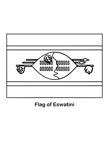 Outline of the flag of Eswatini to color