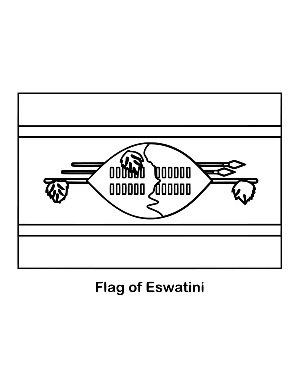 Outline of the flag of Eswatini to color