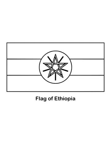 Outline of the flag of Ethiopia to color