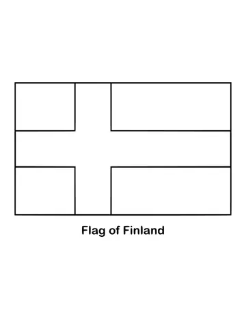 Outline of the flag of Finland to color