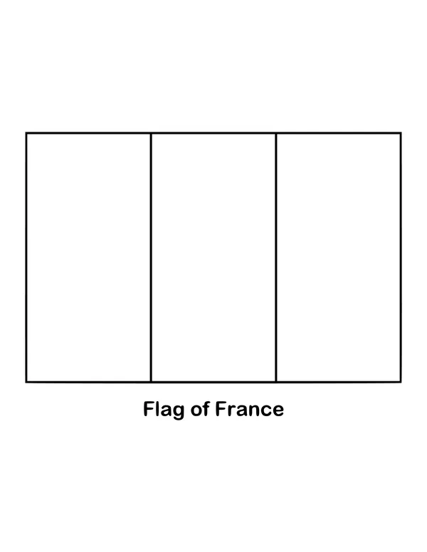 Outline of the flag of France, the French flag, to color