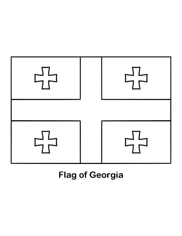 Outline of the flag of Georgia to color