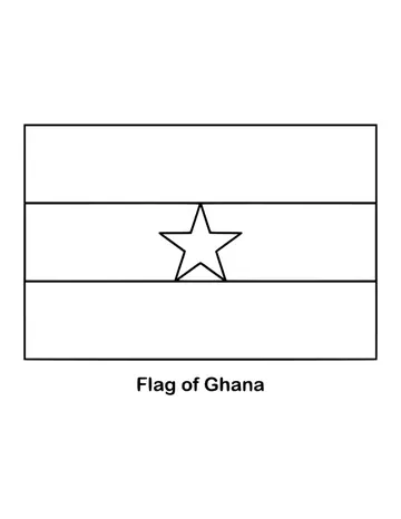 Outline of the flag of Ghana to color