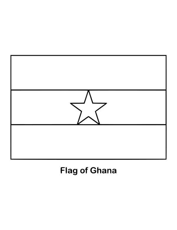 Outline of the flag of Ghana to color