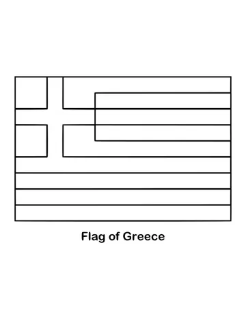 Outline of the flag of Greece to color