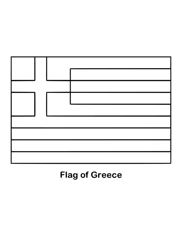 Outline of the flag of Greece to color