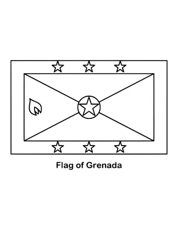 Outline of the flag of Grenada to color