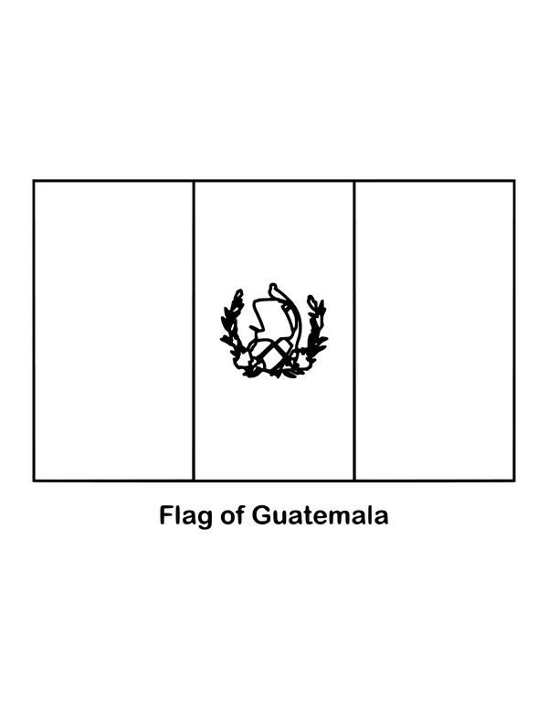 Outline of the flag of Guatemala to color