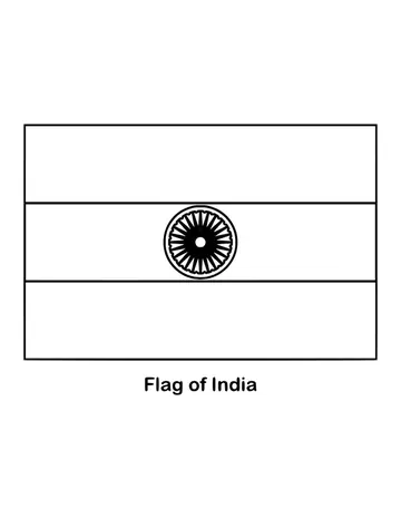 Outline of the flag of India, the Indian flag, to color
