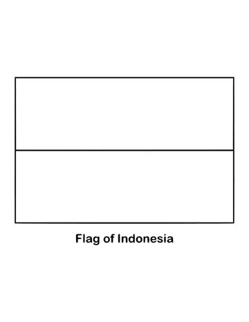Indonesia's flag, Sang Saka Merah Putih, has a red band on top and a white band below, drawn as an outline to color