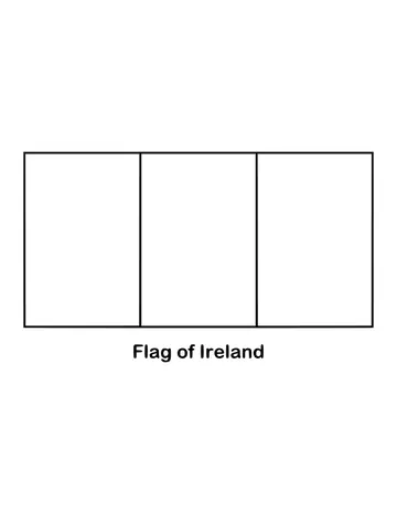 Outline of the flag of Ireland, the Irish flag, to color