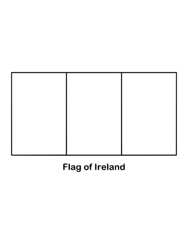 Outline of the flag of Ireland, the Irish flag, to color