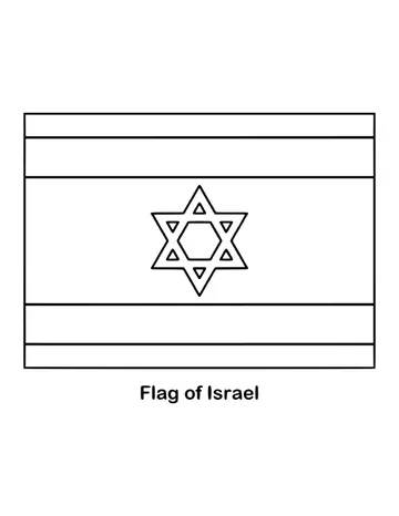 Outline of the flag of Israel to color