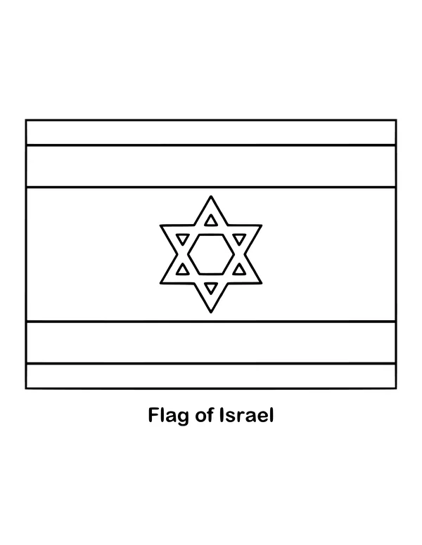 Outline of the flag of Israel to color