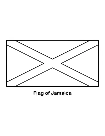 Outline of the flag of Jamaica to color