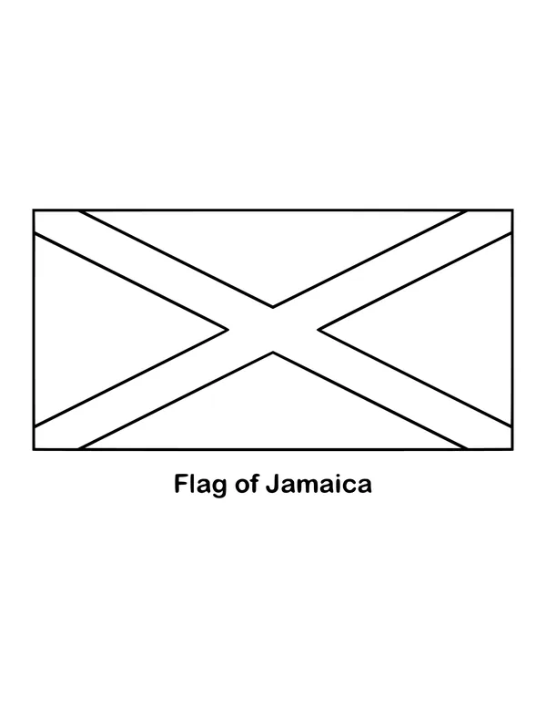 Outline of the flag of Jamaica to color