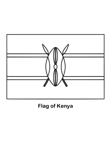 Outline of the flag of Kenya to color