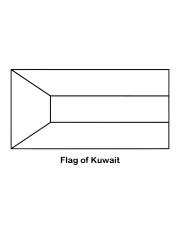Outline of the flag of Kuwait to color