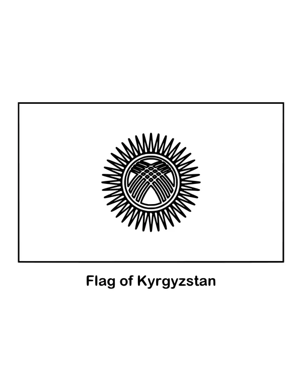 Outline of the flag of Kyrgyzstan to color