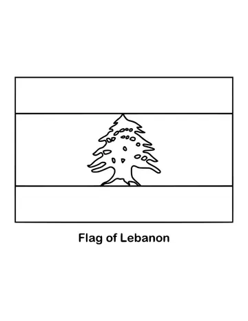 Outline of the flag of Lebanon to color