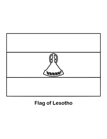 Outline of the flag of Lesotho to color