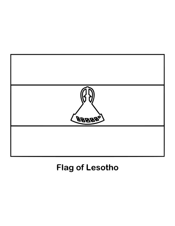 Outline of the flag of Lesotho to color