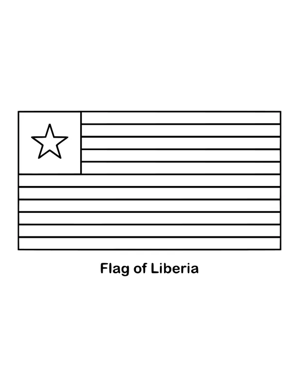 Outline of the flag of Liberia to color