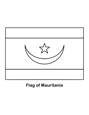 Outline of the flag of Mauritania to color