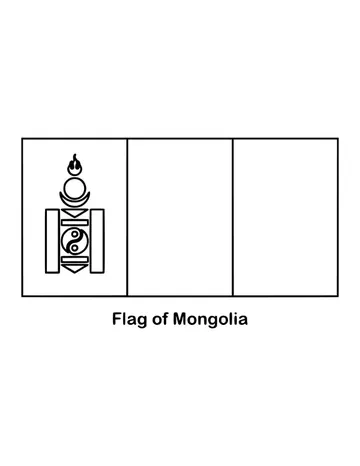 Outline of the flag of Mongolia to color
